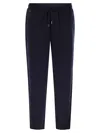 Brunello Cucinelli Joggers In Felpa Grigia In Blue