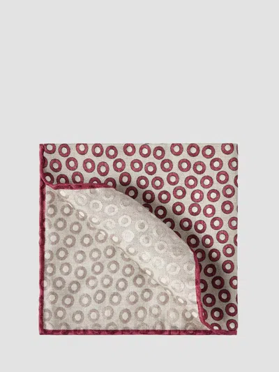 Brunello Cucinelli Spotted-pattern Silk Pocket Square In Neutral