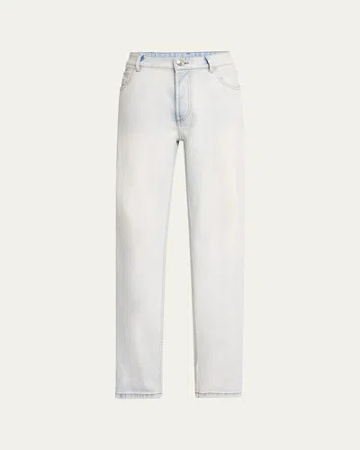 BRUNELLO CUCINELLI MEN'S STRAIGHT-FIT LIGHT WASH JEANS