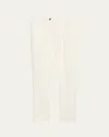 Brunello Cucinelli Men's Straight-fit Pleated Pants In Off White