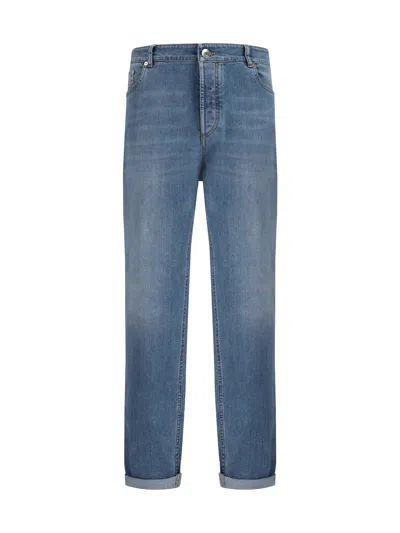 Brunello Cucinelli Men Straight Jeans In Blue