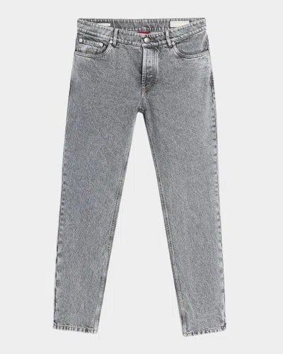 BRUNELLO CUCINELLI MEN'S STRAIGHT-LEG GREY DENIM JEANS