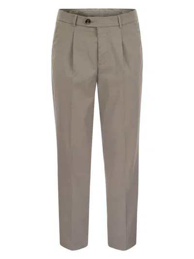 Brunello Cucinelli Men's Stretch Cotton Blend Trousers
