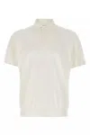 Brunello Cucinelli White Stretch Cotton Polo Shirt