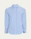 Brunello Cucinelli Men's Striped Basic-fit Shirt In Blue