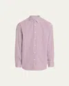Brunello Cucinelli Man Shirt Burgundy Size M Cotton In White Red