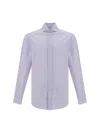 Brunello Cucinelli Men Striped Shirt In Blue