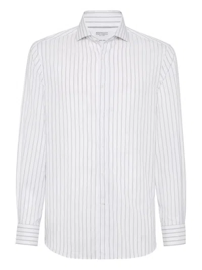 BRUNELLO CUCINELLI BRUNELLO CUCINELLI MEN STRIPED SHIRT