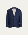 Brunello Cucinelli Men's Striped Wool Suit In Blue