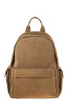 Brunello Cucinelli Men's Suede Backpack In Cognac