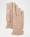Brunello Cucinelli Men's Suede Cashmere-lined Gloves In Neutral
