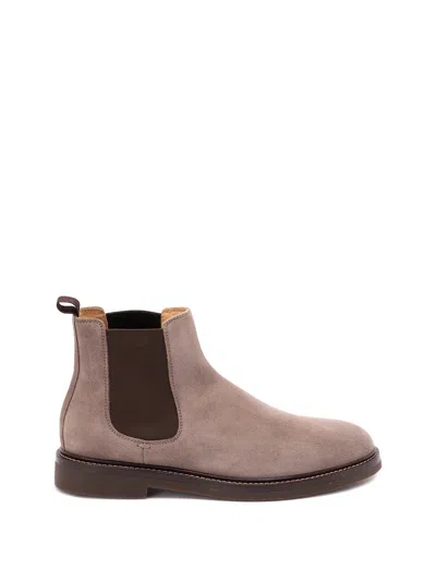Brunello Cucinelli Men Suede Chelsea Boots In Pink