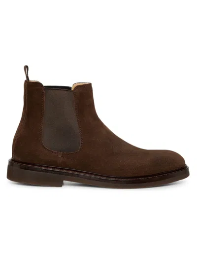 Brunello Cucinelli Men's Suede Chelsea Boots In Brown