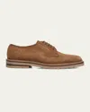 Brunello Cucinelli Suede Derby Shoes With Lace Closure In Chestnut