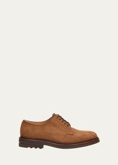 Brunello Cucinelli Lace-up Fastening Derby Shoes In Brown