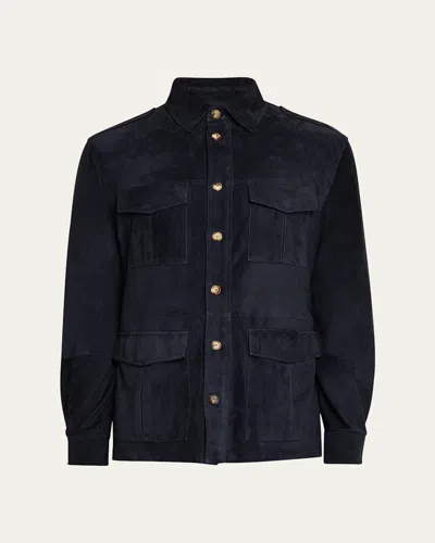 BRUNELLO CUCINELLI MEN'S SUEDE FIELD JACKET