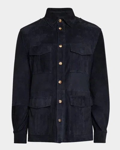 BRUNELLO CUCINELLI MEN'S SUEDE FIELD JACKET