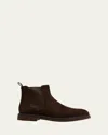 Brunello Cucinelli Men's Suede Flex-sole Chelsea Boots In Brown