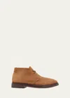 Brunello Cucinelli Men's Suede Flex Sole Chukka Boots In Light Brown