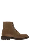 Brunello Cucinelli Men Suede Lace-up Boot In Multicolor