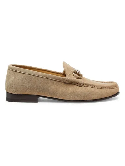 BRUNELLO CUCINELLI MEN'S SUEDE LINK LOAFERS
