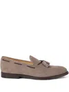 Brunello Cucinelli Suede Slippers With Almond Toe And Tassels In Brown