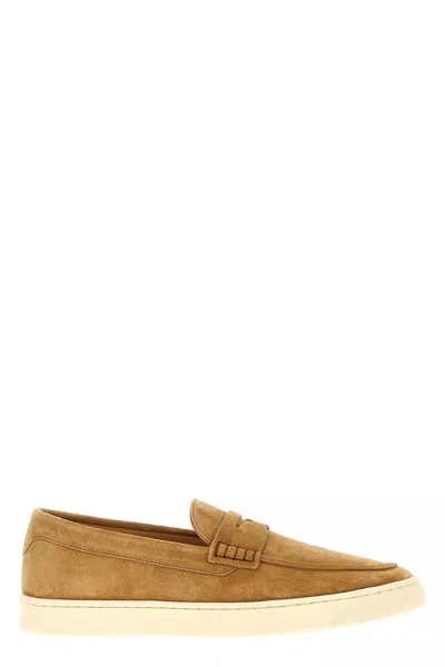 Brunello Cucinelli Men Suede Loafers In Cream