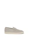Brunello Cucinelli Suede Penny Loafers In White