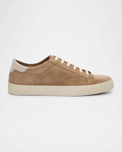 Brunello Cucinelli Men's Suede Low-top Sneakers In Beige