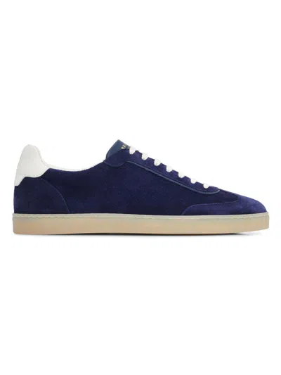 Brunello Cucinelli Brown Calf Leather Bos Taurus Low Top Sneakers In Multi