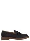 Brunello Cucinelli Men Suede Moccasins With Tassels In Black
