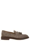 Brunello Cucinelli Men Suede Moccasins With Tassels In Multi
