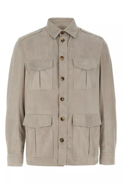 BRUNELLO CUCINELLI BRUNELLO CUCINELLI MEN SUEDE SAHARAN JACKET