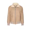 Brunello Cucinelli Men Suede Shearling Curly Bomber In Brown