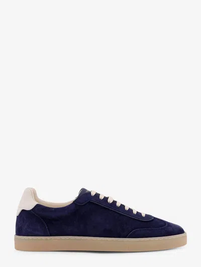 Brunello Cucinelli Low Top Lace-up Sneakers In Blue