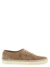 Brunello Cucinelli Men Beige Suede Sneakers In Brown