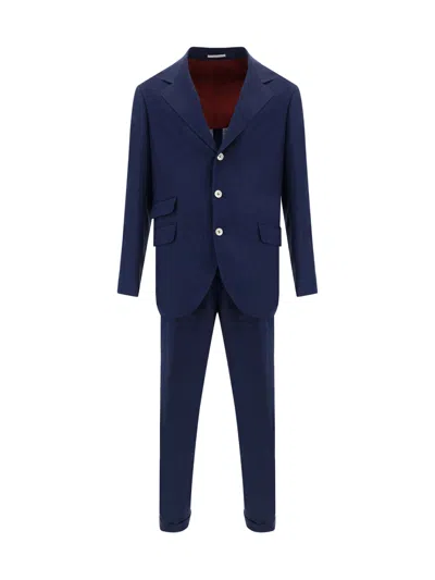 Brunello Cucinelli Men Suit In Blue