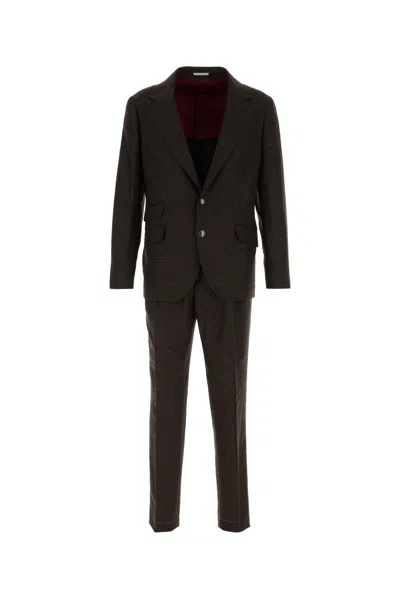Brunello Cucinelli Men Suit In Brown