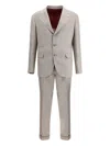 Brunello Cucinelli Peaked-lapel Check Suit In Gray