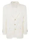 Brunello Cucinelli Single-breasted Twill Blazer In White