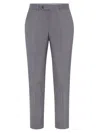 Brunello Cucinelli Tapered-leg Wool Trousers In Grey