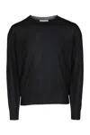 Brunello Cucinelli Long Sleeve Ribbed Cuff Knit Sweater In Black