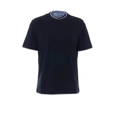 Brunello Cucinelli Men T-shirt In Blue