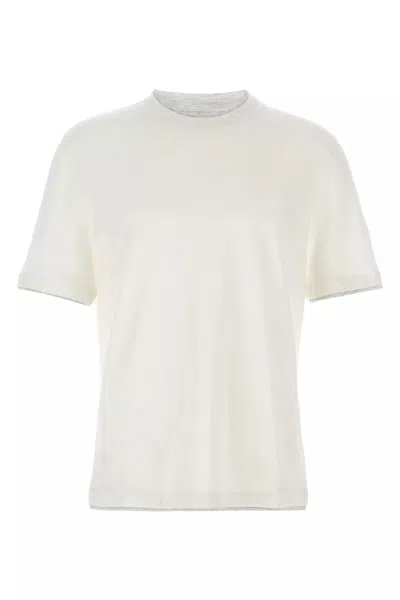 Brunello Cucinelli Men T-shirt Faux-layering In White