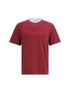 Brunello Cucinelli Cotton Jersey Crew Neck T-shirt With Faux-layering Clothing In Red