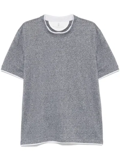 BRUNELLO CUCINELLI BRUNELLO CUCINELLI MEN T-SHIRT WITH FAUX-LAYERING