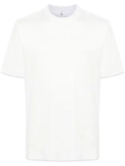 BRUNELLO CUCINELLI BRUNELLO CUCINELLI MEN T-SHIRT WITH FAUX-LAYERING