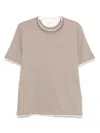 Brunello Cucinelli Men T-shirt With Faux-layering In Brown