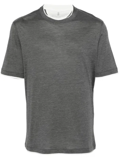 Brunello Cucinelli Slim Fit Crew-neck T-shirt In Lightweight Cotton Jersey In Black