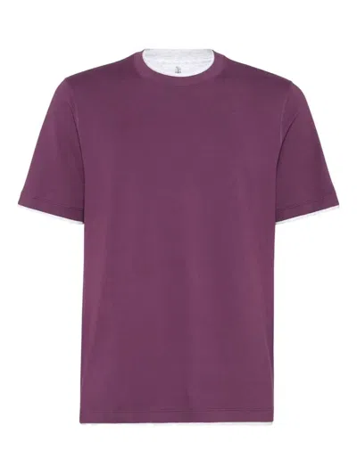 BRUNELLO CUCINELLI BRUNELLO CUCINELLI MEN T-SHIRT WITH FAUX-LAYERING
